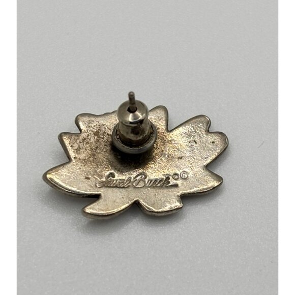 Laural Burch Silver-Tone Water Lilly Earrings Post Style Vintage Design - Picture 3 of 5